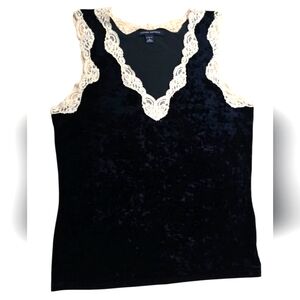 Banana Republic Elegant Black Lace Trim Women's Top